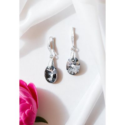 Imagen 2 del producto Aros Praga Plata 925 creado con cristales de Swarovski® Silver Night