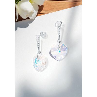 Imagen 2 del producto Aros Romance Plata 925 creado cristales de Swarovski® Aurora Boreal