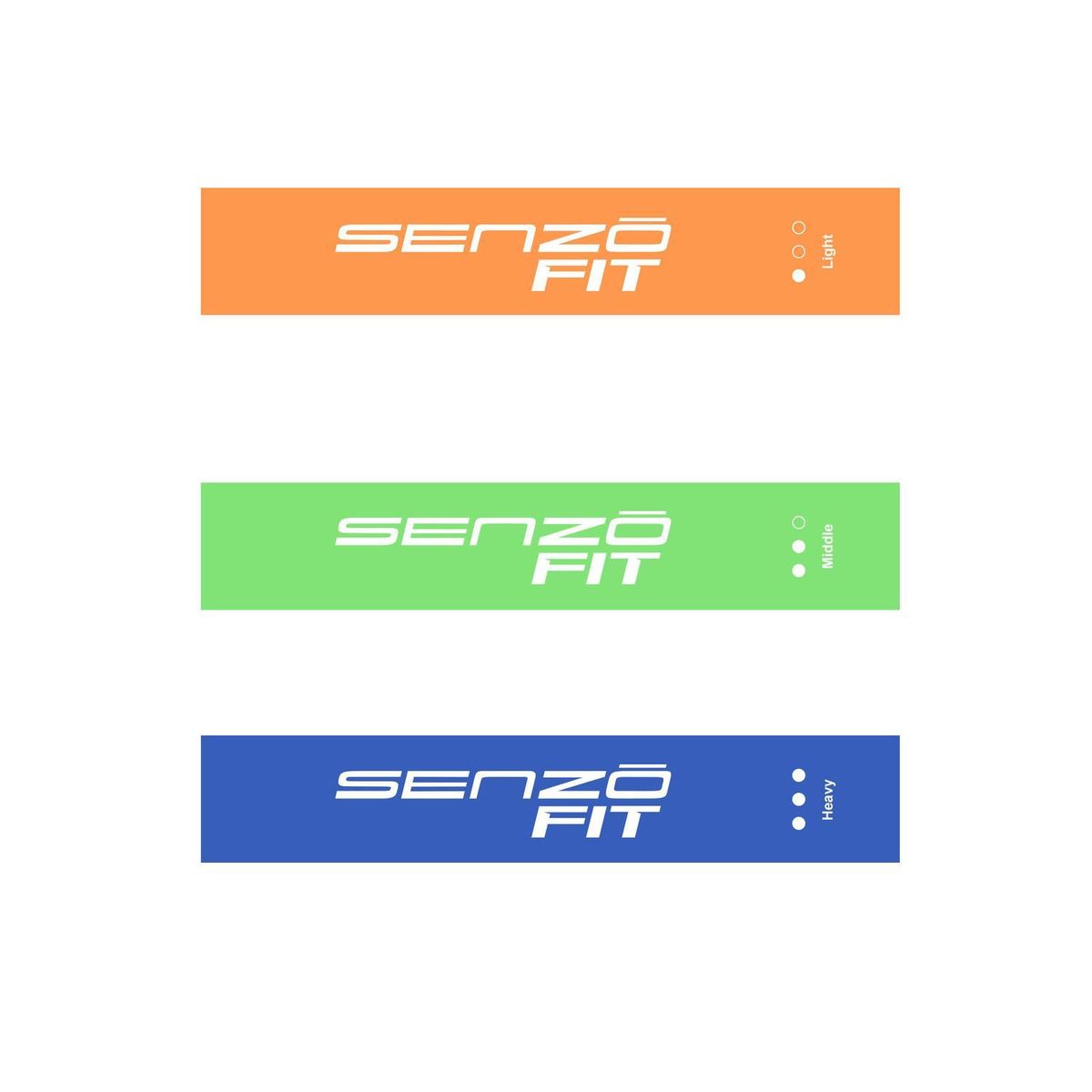 SENZO - Set de 3 Bandas Elasticas Multicolor Senzo Fit