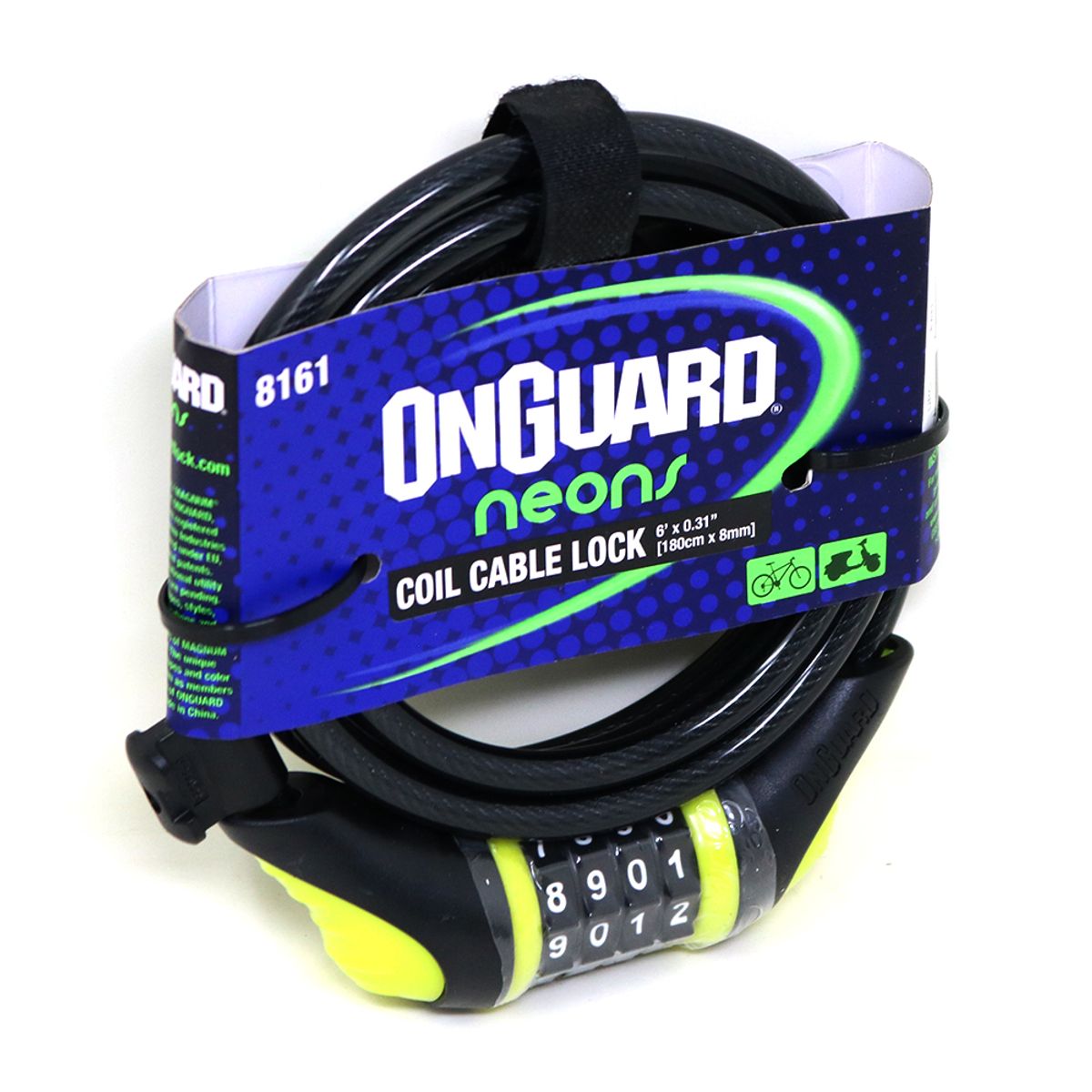 ONGUARD - Candado OnGuard Clave Espiral NS 180cmX8mm Amarillo