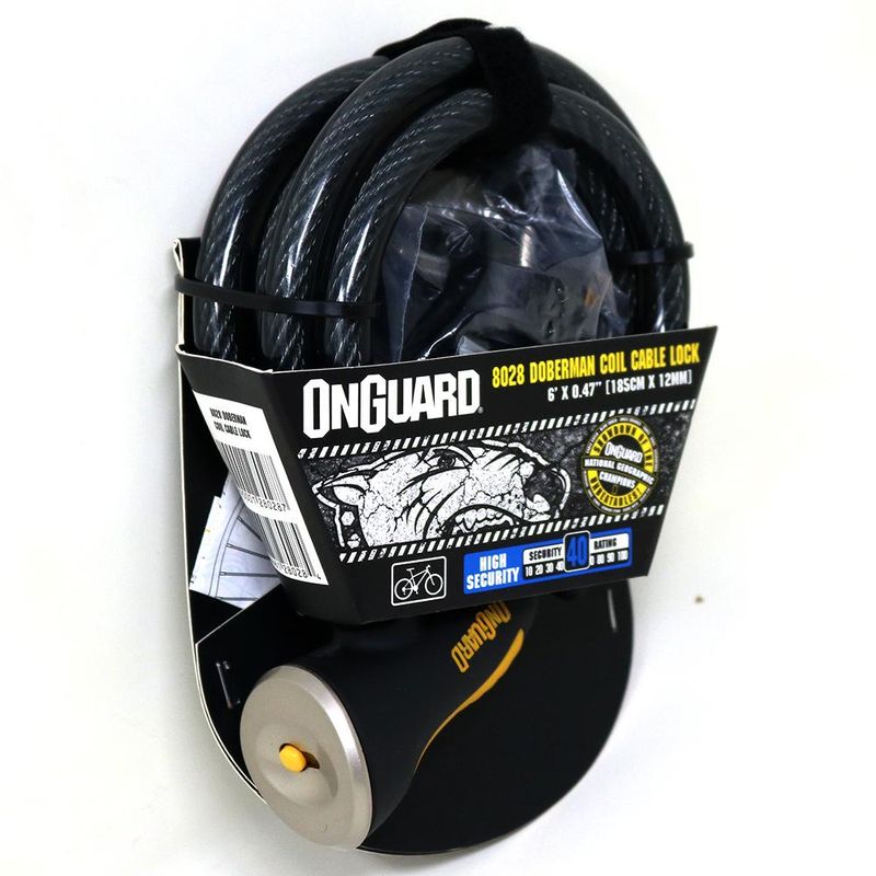 ONGUARD - Candado OnGuard Llave Espiral Doberman 185cmX12mm Negro