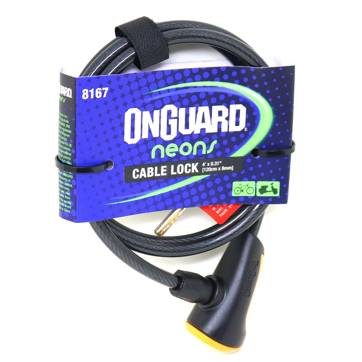 ONGUARD - Candado OnGuard Llave Espiral NS 120cmX8mm