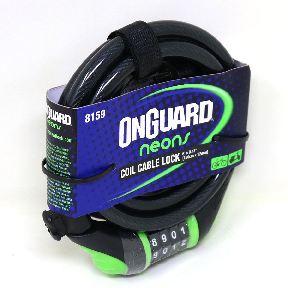 ONGUARD - Candado OnGuard Clave Espiral NS 180cmX12mm