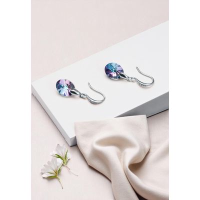 Imagen 2 del producto Aros Praga Plata 925 creado con cristales de Swarovski® Vitral Light