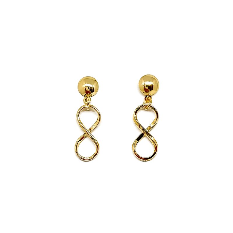 ANDREA COGGIOLA JOYAS - Aros Infinito Colgante Tope Enchapado Oro 18K