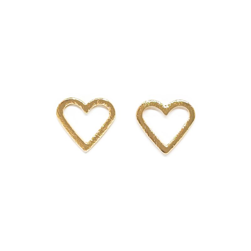 ANDREA COGGIOLA JOYAS - Aros Corazón Fino Calado Enchapado Oro 18K