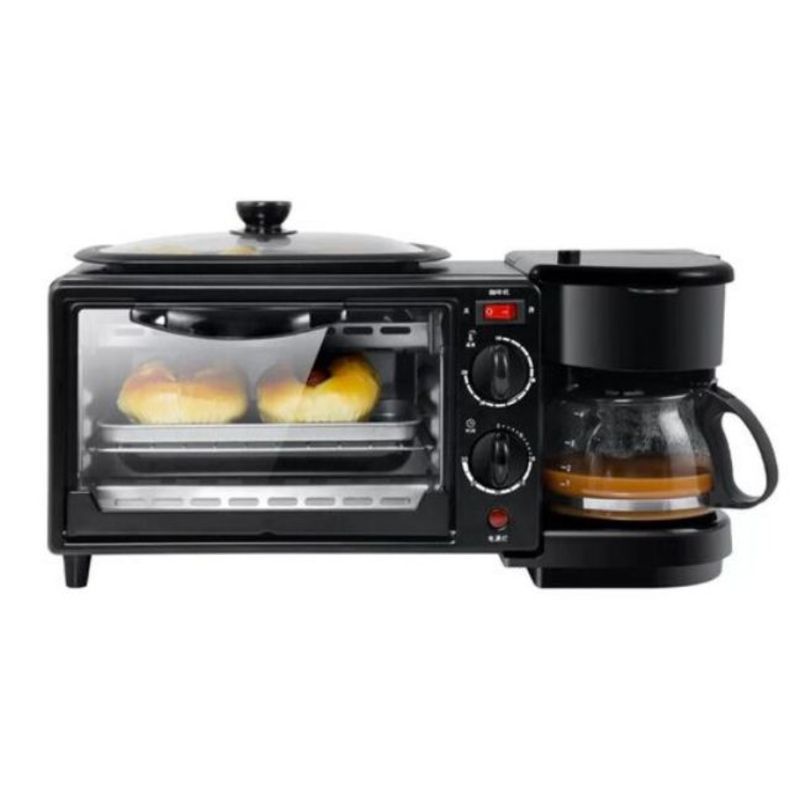 OEM - Horno Desayunador Maker 3 En 1 Parrillera Cafetera