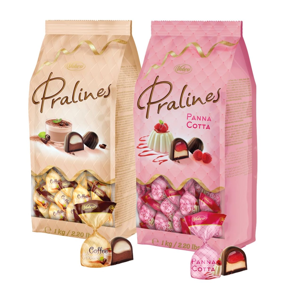 VOBRO - Pack Chocolate Bombón 1kg Vobro cafe y Crema + 1kg Panna