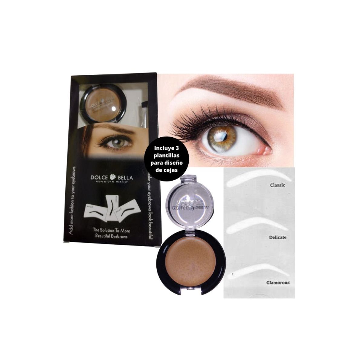 DOLCE BELLA - Pigmento de cejas en crema alta cobertura Kit Dolce Bella