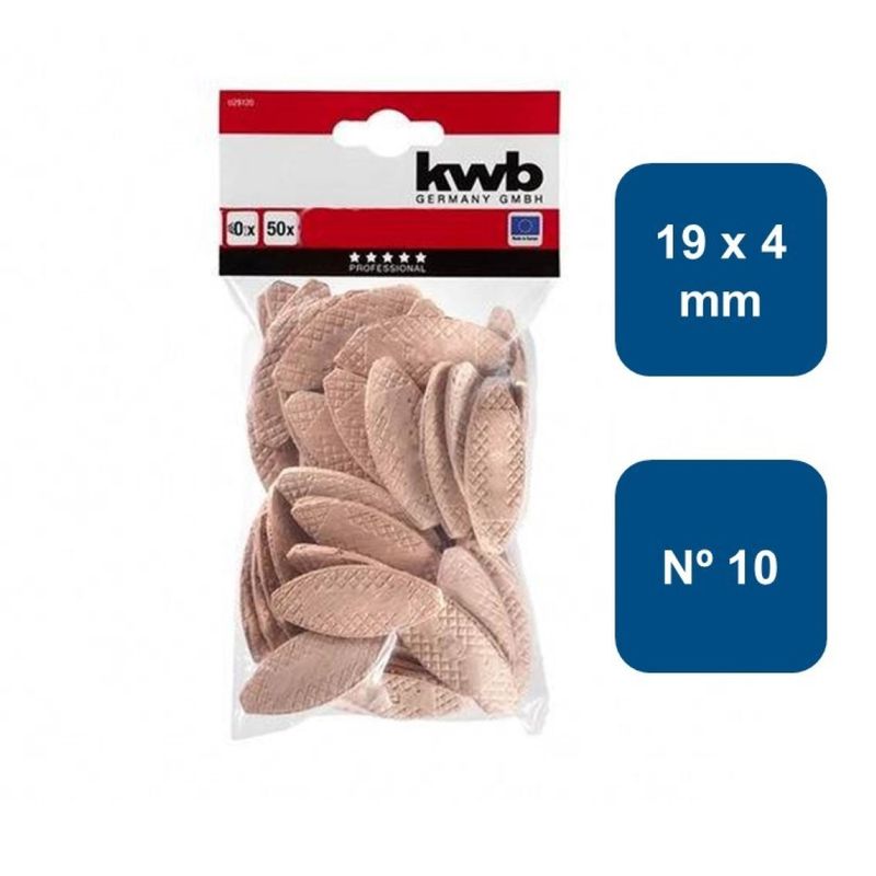 KWB - Galletas Para Ensamblar Madera 50un. Nº10 Kwb