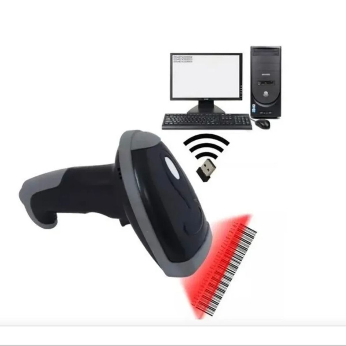 GENERICO - Lector De Codigo Barras Pistola Laser Inalambrica Comercio