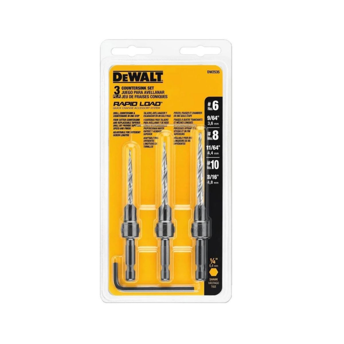 DEWALT - Set 3 Brocas Avellanadoras Dewalt 6 - 8 - 10