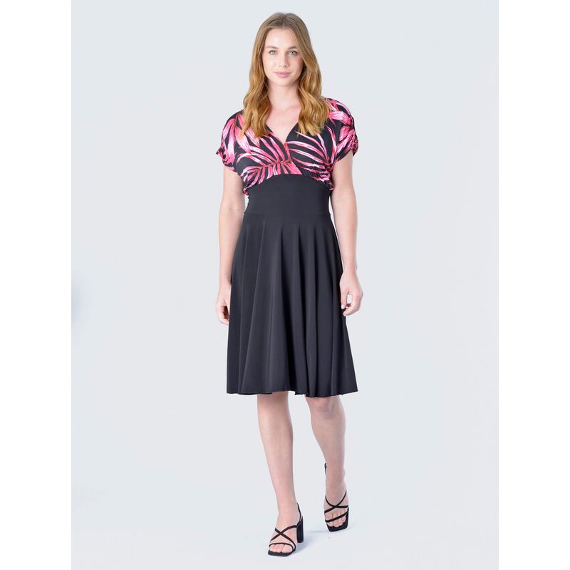 BOUS - Vestido Noruega Hojas Fucsia BOUS