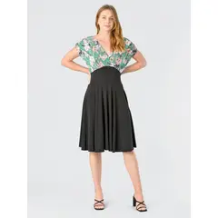 BOUS - Vestido Noruega Flores Verde