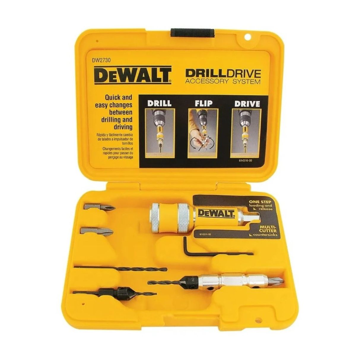 DEWALT - Set Avellanadores Dewalt 8 Piezas Dw2730 + Maleta