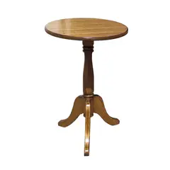 MUEBLESANDOVAL - Mesa Lateral Colonial Nogal 40x40x60 cm
