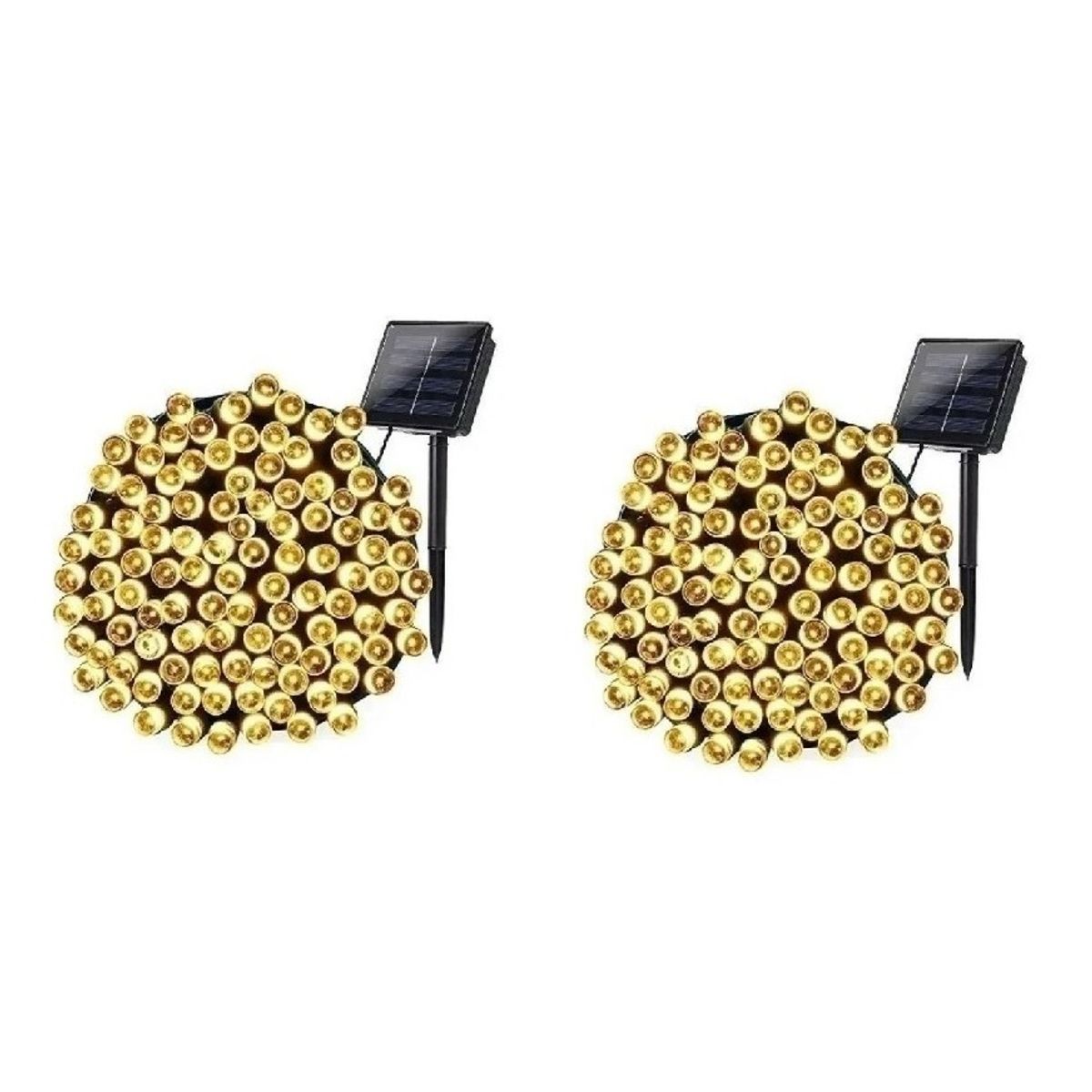 GENERICO - Pack X2 Luces Solares Navidad Guirnalda 10 Metros 100 Led Cálidas