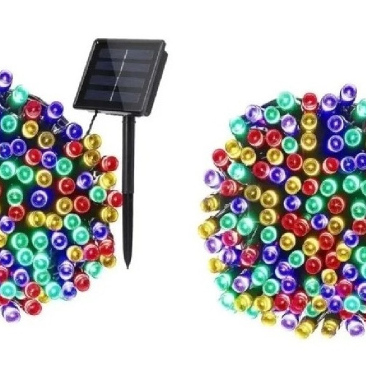 GENERICO - Pack X2 Luces Solares Navidad Guirnalda 10 Metros 100 Led Multicolor