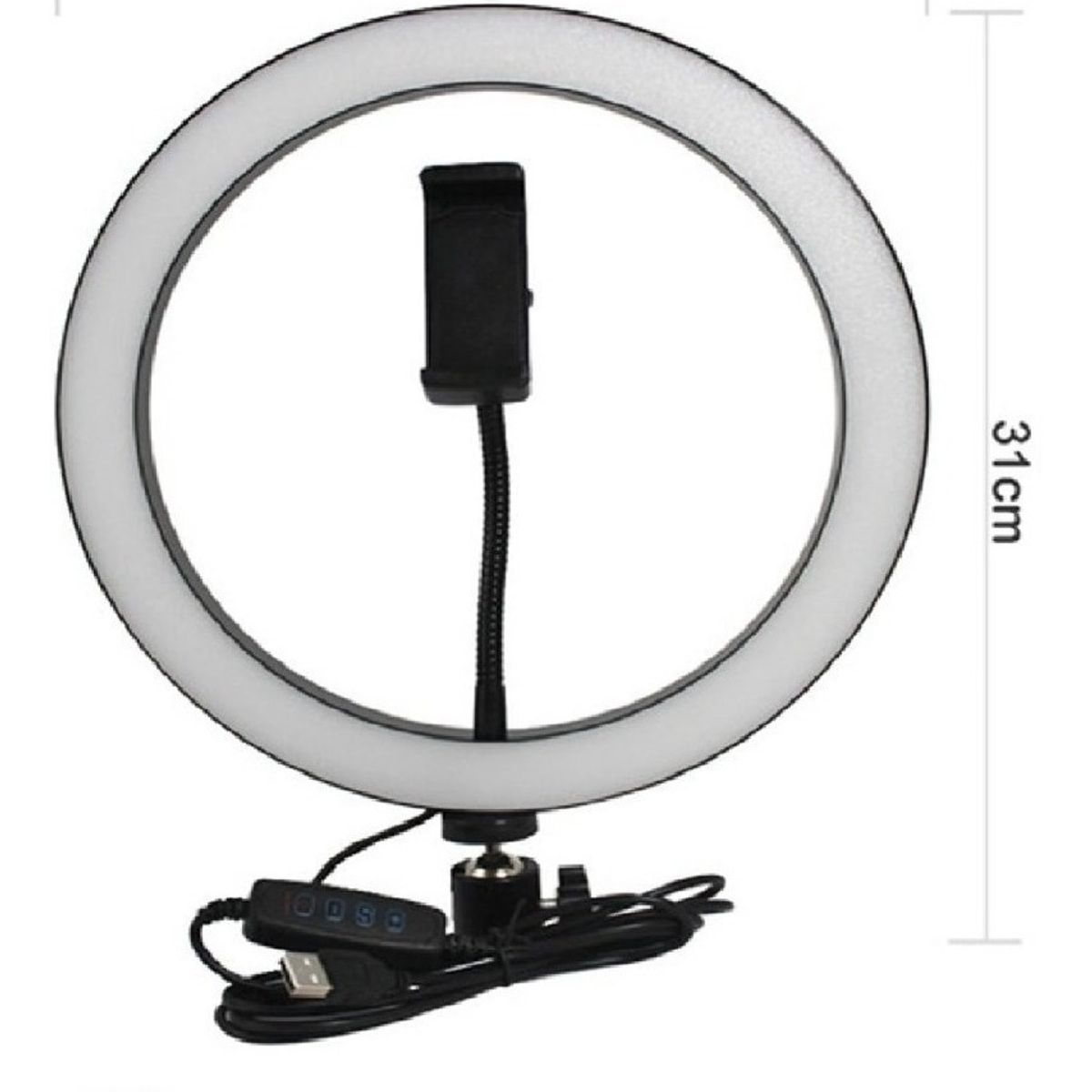GENERICO - Aro De Luz Led Foto Regulable Led 26 Cm Soporte Con Base Usb
