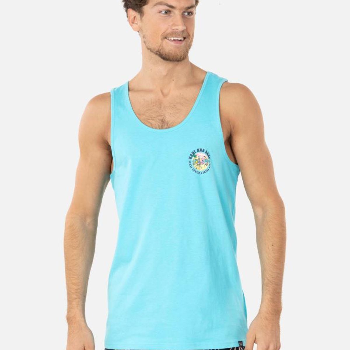 MAUI AND SONS - Polera SM FLAMINGO /SKULL Hombre Celeste Maui and Sons MAUI AND SONS