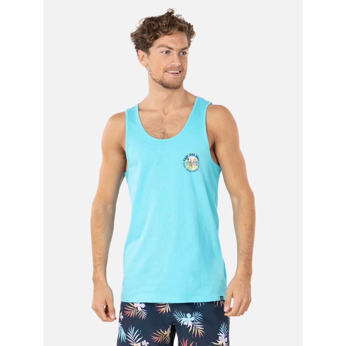 MAUI AND SONS - Polera SM FLAMINGO /SKULL Hombre Celeste Maui and Sons MAUI AND SONS