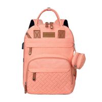Mochila Maternal Con Monedero Y Colgador Rosada