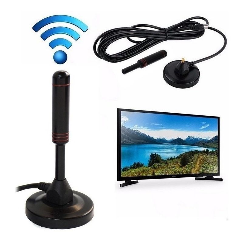 GENERICO - Antena Tv Digital Hd Con Iman Interior  Exterior