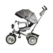 LUBABYCAS - Triciclo Multifuncional 360° Con Luces Gris