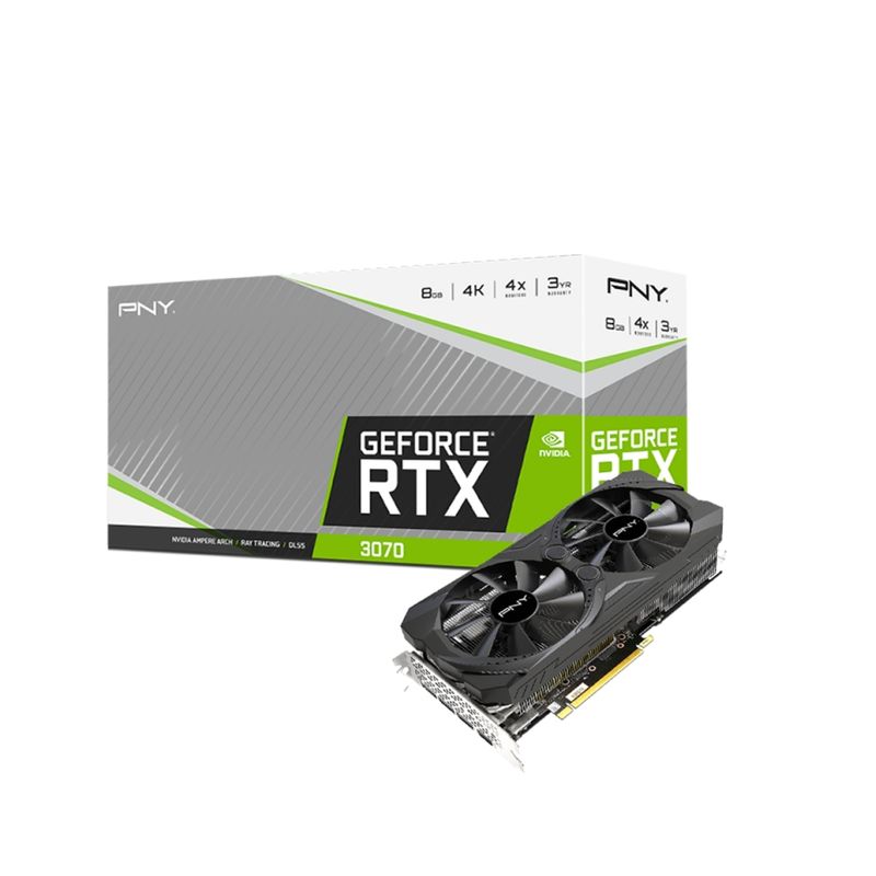 PNY - Tarjeta de Video GeForce RTX™ 3070 8GB UPRISING Dual Fan LHR