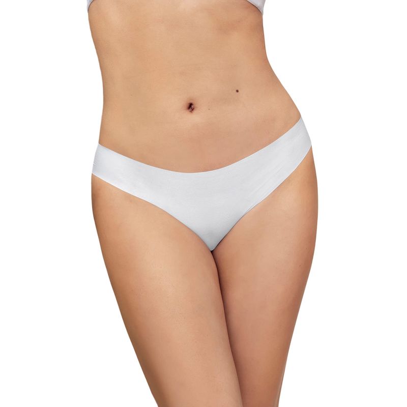 LEONISA - Calzón colaless invisible ultraplano sin elásticos y de pocas costuras 012720 Blanco