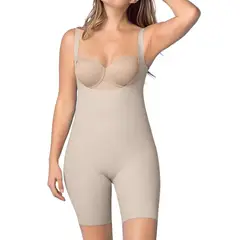 LEONISA - Body busto libre ultraliviano de control fuerte 018483 Café Claro