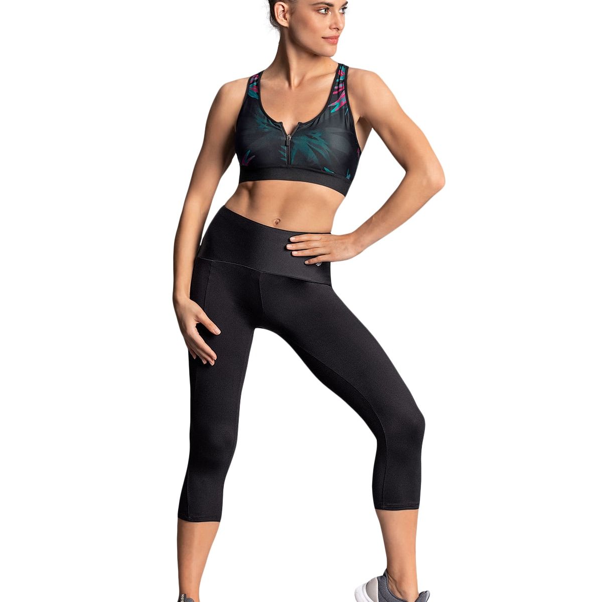 LEONISA - Ropa Deportiva 195511 Legging deportivo Negro