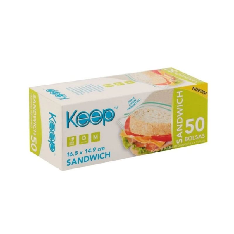 KEEP - BOLSA HERMETICAS DE SANDWICH 50 UNIDADES KEEP.