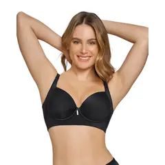 LEONISA - Sostén de realce suave y cubrimiento alto en sisa y espalda Cover Bra 011970 Negro