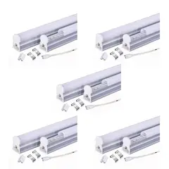 HB LEDS - Pack 5 Tubos LED T5 Con Base 5W 30cm Neutro