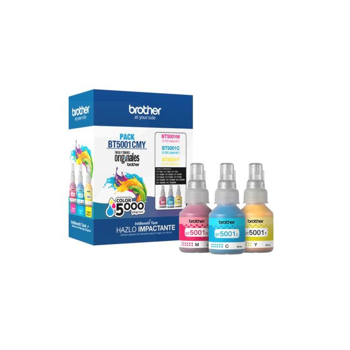 BROTHER - Pack de Tintas Originales Brother BT5001 Cian Magenta Yellow
