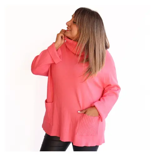 LIBERTE - Sweater Emma Elásticado Manga Larga Cuello Beatle