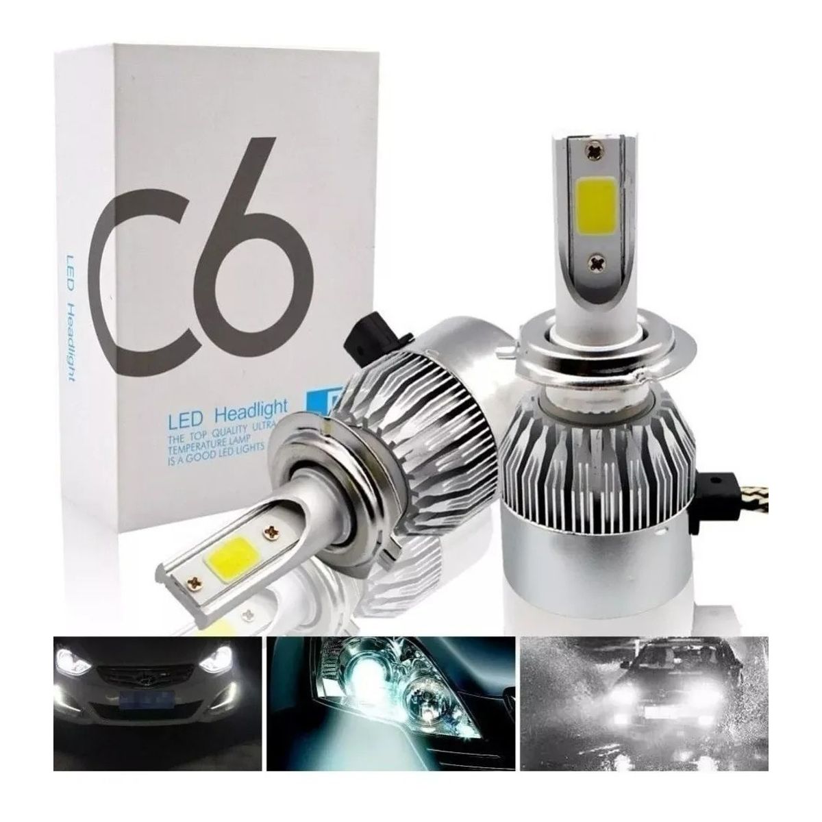 GENERICO - Kit Luces Led Para Auto H4 C6 Look Con Ventilador