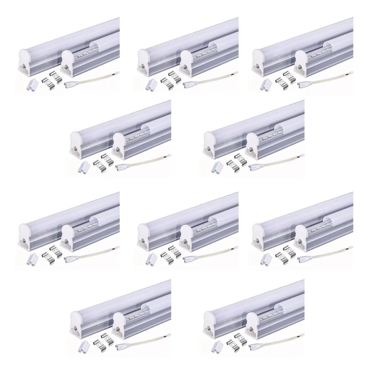 HB LEDS - Pack 10 Tubos LED T5 Con Base 18W 120cm Neutro