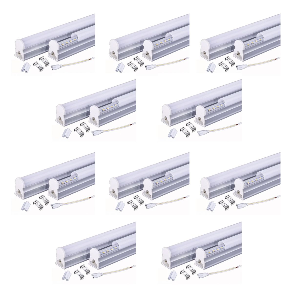 HB LEDS - Pack 10 Tubos LED T5 Con Base 18W 120cm Neutro