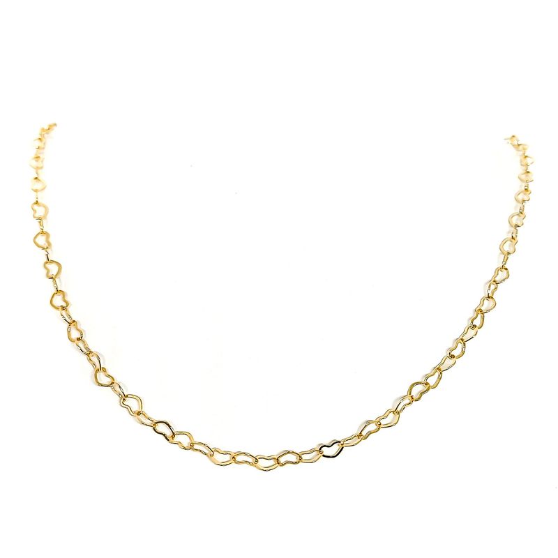 ANDREA COGGIOLA JOYAS - Cadena Corazones Finos Enchapados Oro 18K