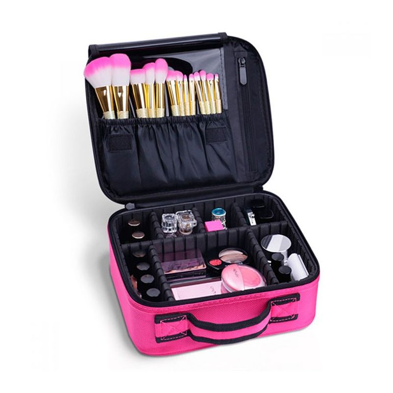 GENERICO - Maleta Pequeña Fucsia Para Maquillaje Bolso Portatil Viaje