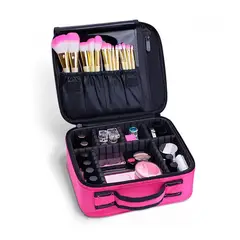 GENERICO - Maleta Pequeña Fucsia Para Maquillaje Bolso Portatil Viaje