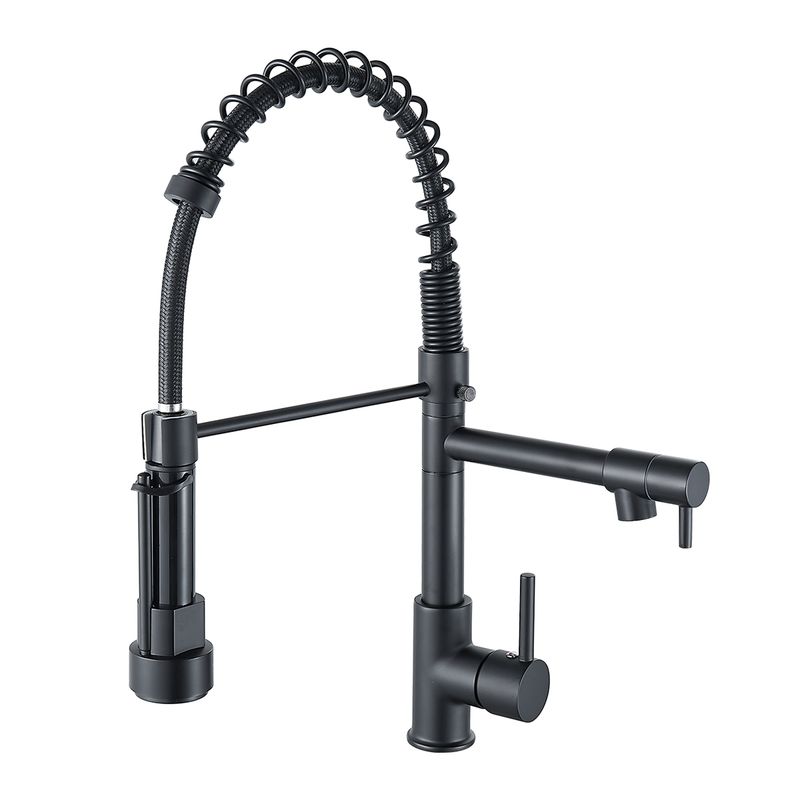 DANWEILE - Grifo llave lavaplatos monomando cocina extensible triple -Negro