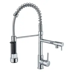 DANWEILE - Grifo llave lavaplatos monomando cocina extensible triple - Plata