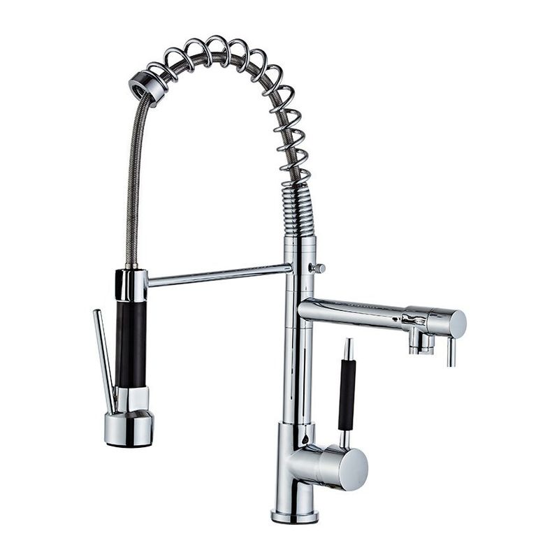DANWEILE - Grifo llave lavaplatos monomando cocina extensible triple