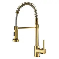 DANWEILE - Grifo llave lavaplatos monomando cocina extensible triple - Dorado