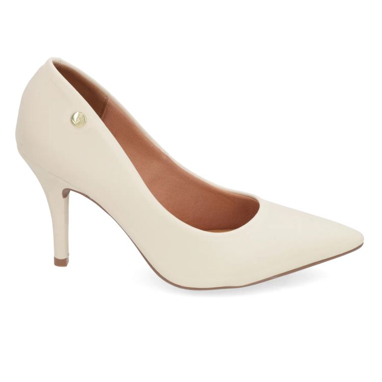 Stiletto Taco Aguja Crema Mujer