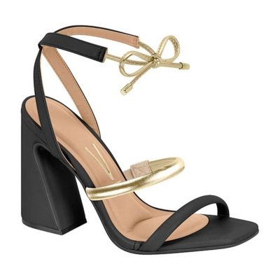 Sandalia Taco Cuadrado EcoCuero Negro