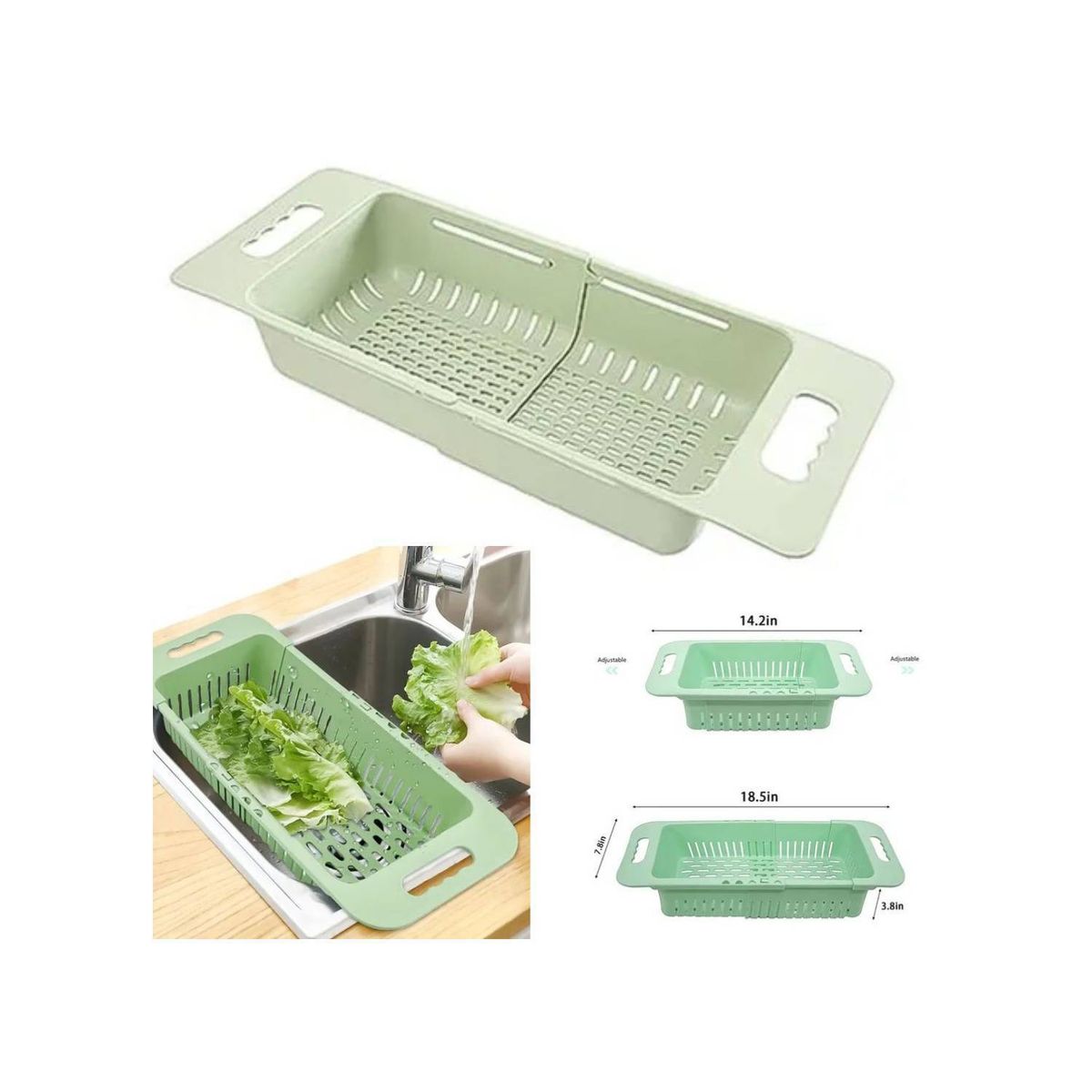 GENERICO - Colador Cesta Extensible Lavaplato Cesta Cocina Verdura